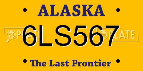 6LS567 Alaska License Plate