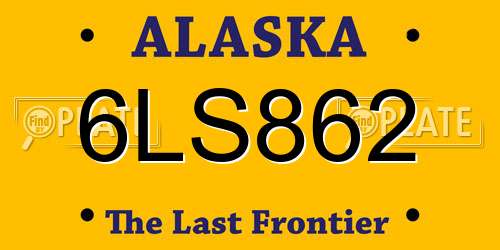 6LS862 Alaska License Plate