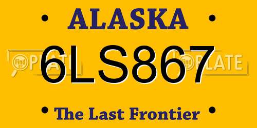 6LS867 Alaska License Plate