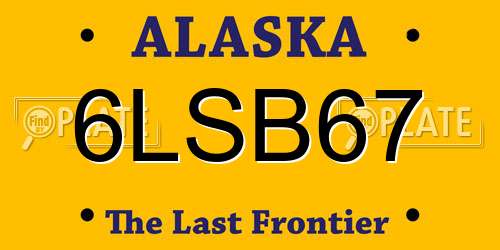 6LSB67 Alaska License Plate