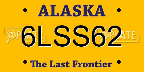 6LSS62 Alaska License Plate
