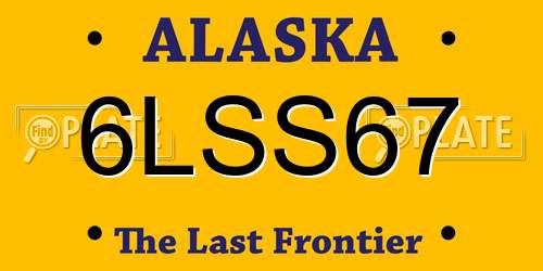 6LSS67 Alaska License Plate