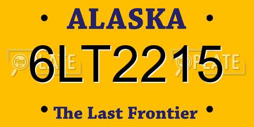 6LT2215 Alaska License Plate