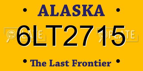 6LT2715 Alaska License Plate