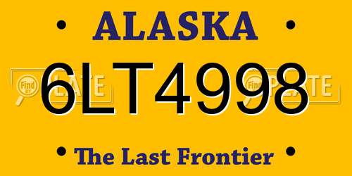 6LT4998 Alaska License Plate