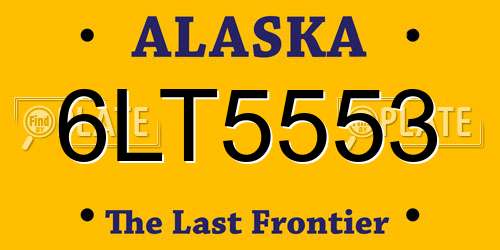 6LT5553 Alaska License Plate