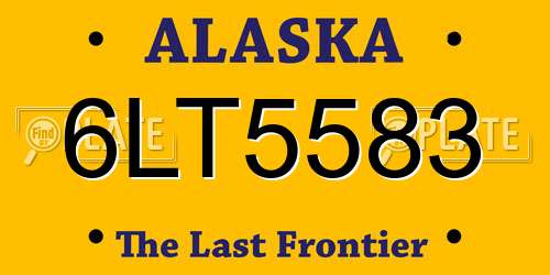 6LT5583 Alaska License Plate