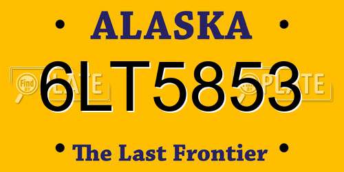 6LT5853 Alaska License Plate