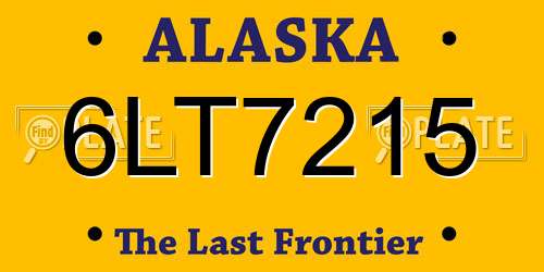 6LT7215 Alaska License Plate