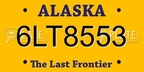 6LT8553 Alaska License Plate