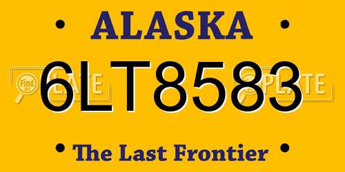 6LT8583 Alaska License Plate