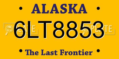 6LT8853 Alaska License Plate