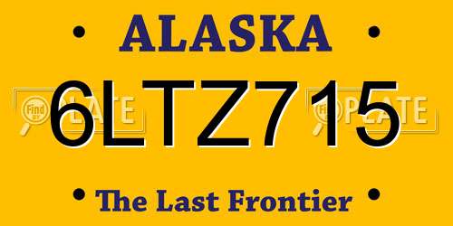 6LTZ715 Alaska License Plate