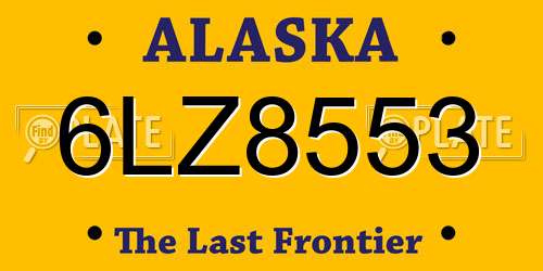 6LZ8553 Alaska License Plate