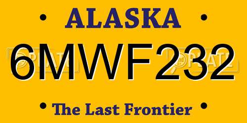 6MWF232 Alaska License Plate