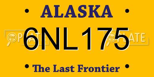 6NL175 Alaska License Plate