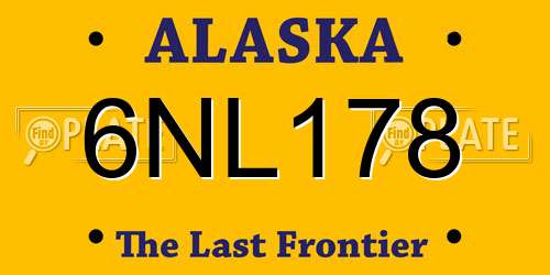 6NL178 Alaska License Plate