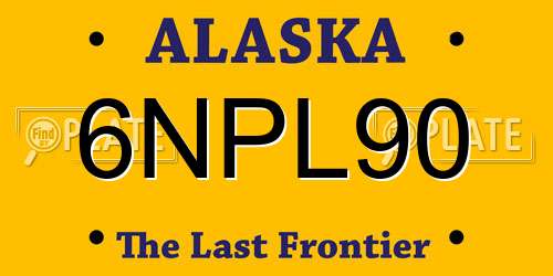 6NPL90 Alaska License Plate