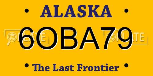 6OBA79 Alaska License Plate