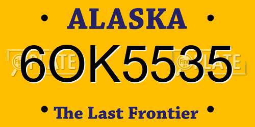 6OK5535 Alaska License Plate