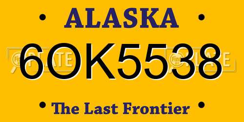 6OK5538 Alaska License Plate