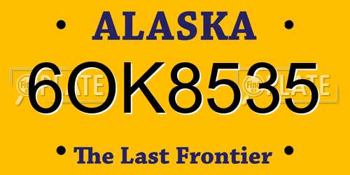 6OK8535 Alaska License Plate