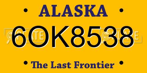 6OK8538 Alaska License Plate