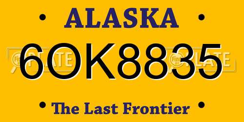 6OK8835 Alaska License Plate
