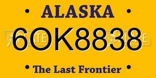 6OK8838 Alaska License Plate