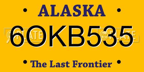 6OKB535 Alaska License Plate