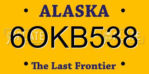 6OKB538 Alaska License Plate