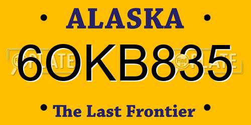 6OKB835 Alaska License Plate