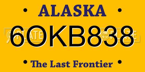 6OKB838 Alaska License Plate