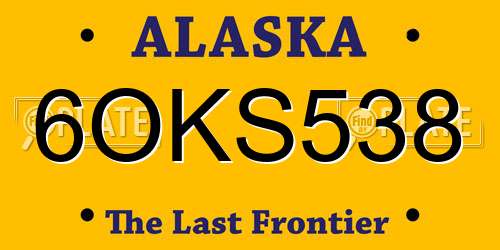 6OKS538 Alaska License Plate