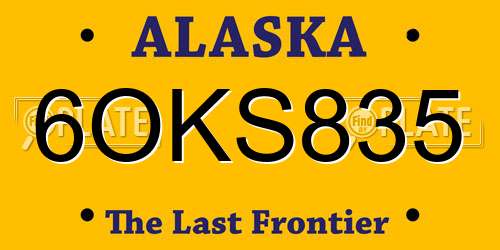 6OKS835 Alaska License Plate