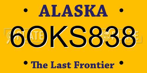 6OKS838 Alaska License Plate