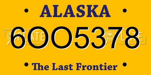 6OO5378 Alaska License Plate