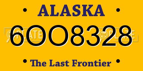 6OO8328 Alaska License Plate