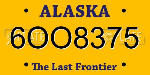 6OO8375 Alaska License Plate