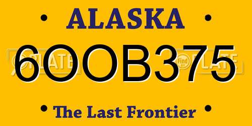 6OOB375 Alaska License Plate
