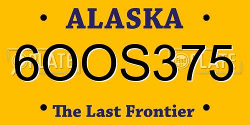 6OOS375 Alaska License Plate
