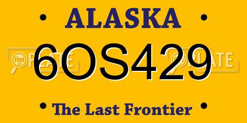 6OS429 Alaska License Plate