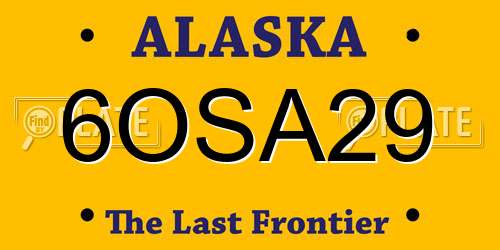 6OSA29 Alaska License Plate