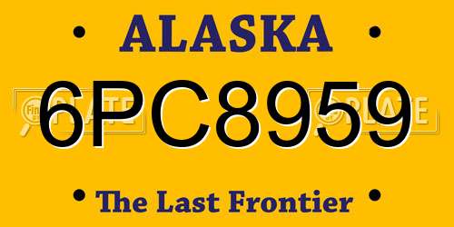 6PC8959 Alaska License Plate