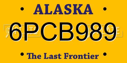 6PCB989 Alaska License Plate