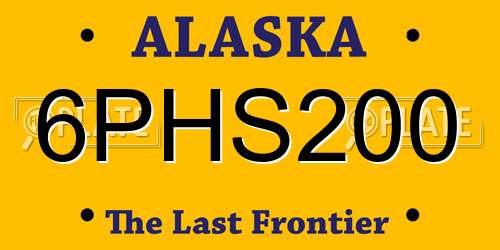 6PHS200 Alaska License Plate