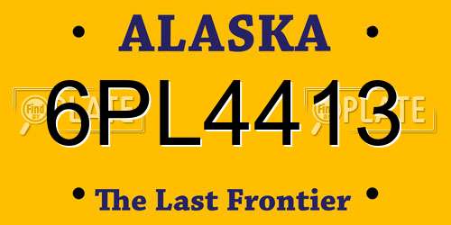 6PL4413 Alaska License Plate