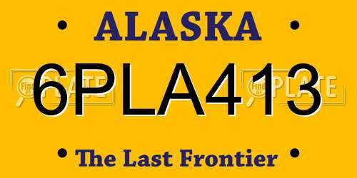 6PLA413 Alaska License Plate