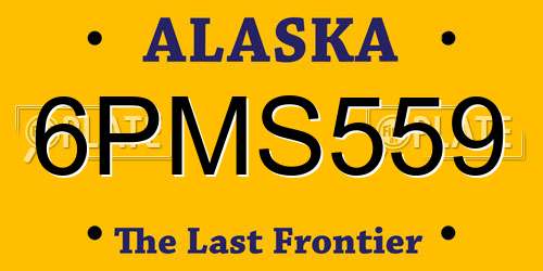 6PMS559 Alaska License Plate