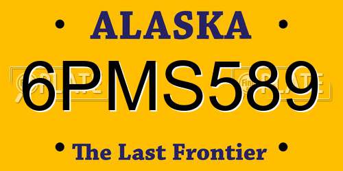 6PMS589 Alaska License Plate